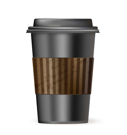 black cup of coffee to goのイラスト素材