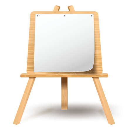 Wooden easel with blank paper canvasのイラスト素材