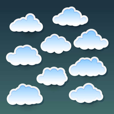 Set of simple cloudsのイラスト素材