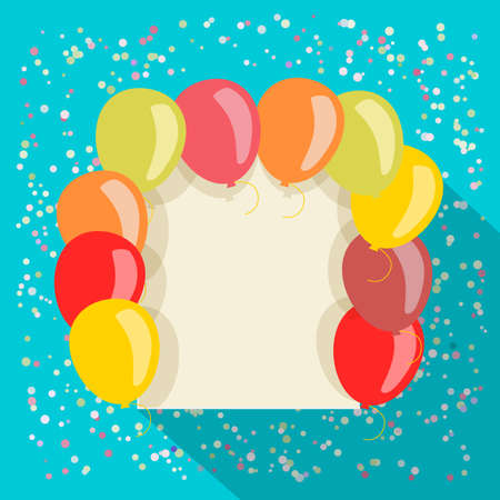 balloons card in retro styleのイラスト素材
