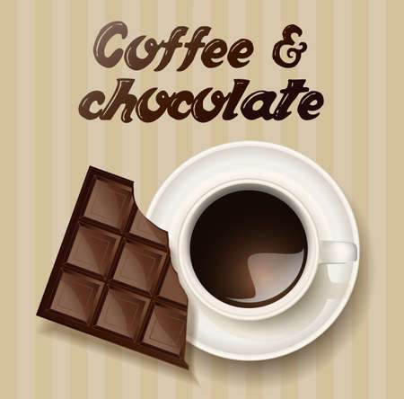 cup of coffee and a chocolateのイラスト素材