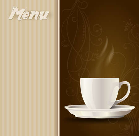 coffee cup on menu backgroundのイラスト素材