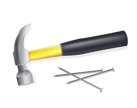 hammer on whiteのイラスト素材