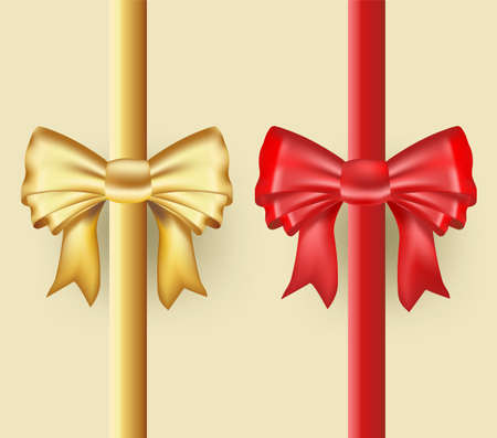 golden and red ribbonsのイラスト素材