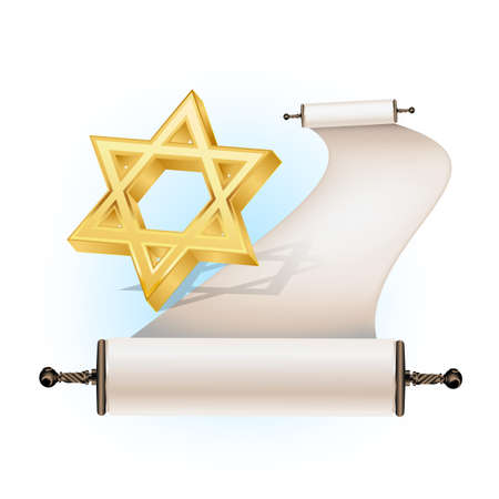 Star of David and ancient scrollのイラスト素材