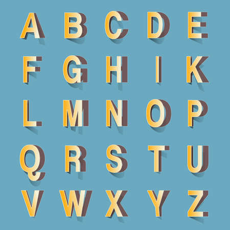 abc set cut out on blueのイラスト素材