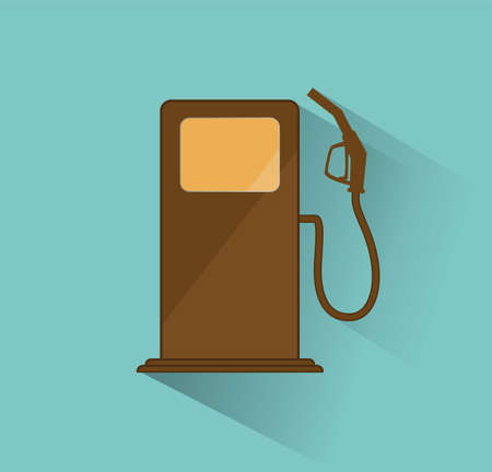 gas station in retro colorsのイラスト素材