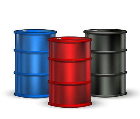 blue, red and black petrol barrel on whiteのイラスト素材