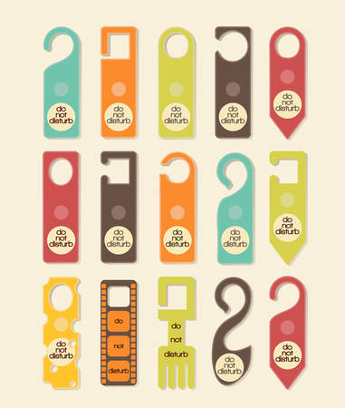 Do not disturb signs retro setのイラスト素材