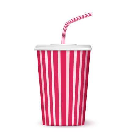 paper cup of drink to go on whiteのイラスト素材
