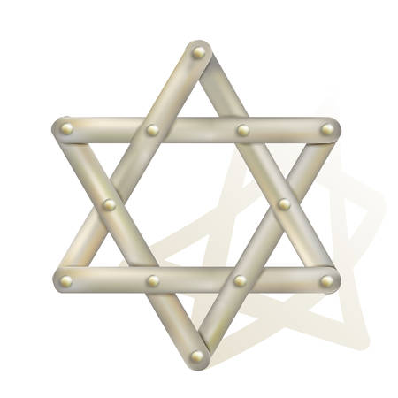 metallic star of David as symbol of judaismのイラスト素材