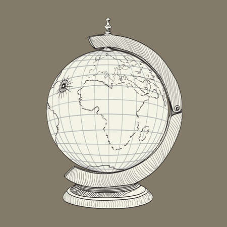 ancient geographical globe illustrationのイラスト素材