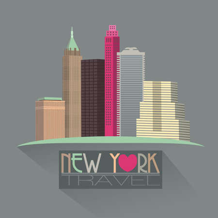 new york skyline travel symbolのイラスト素材