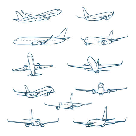 airplanes sketchesのイラスト素材