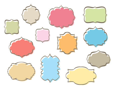 set of retro frames various colorsのイラスト素材