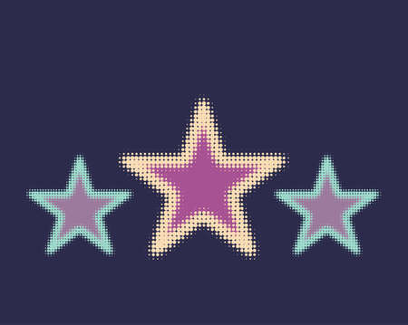 three stars with halftone effectのイラスト素材