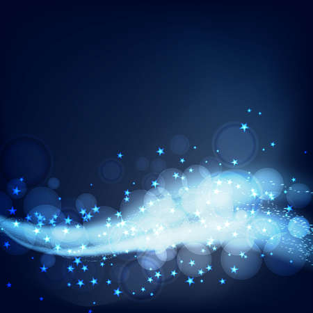 abstract blue background with flying stars. vectorのイラスト素材