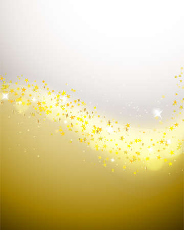 stars flowing over golden backgroundのイラスト素材