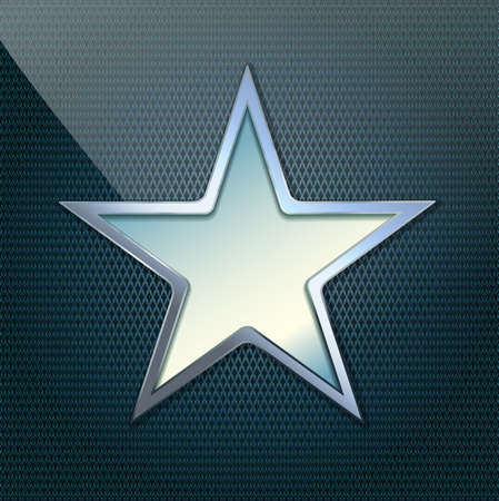 vector illustration of chrome star on grid backgroundのイラスト素材