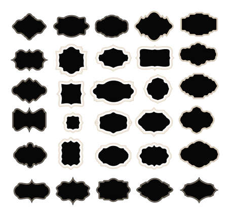 set of frames on white. vectorのイラスト素材