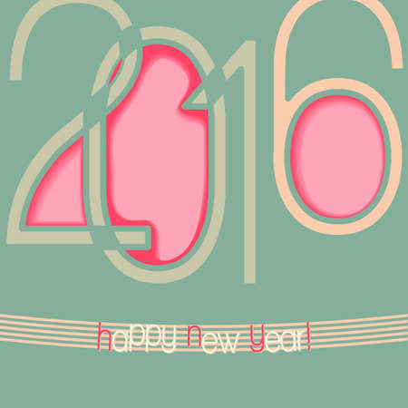 2016 abstract background with cut out elements of numbersのイラスト素材