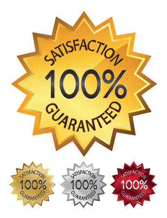 100% satisfaction guaranteed seals set illustration. vectorのイラスト素材