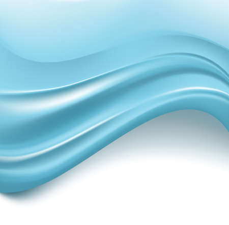 blue silky waves on white abstract background. のイラスト素材