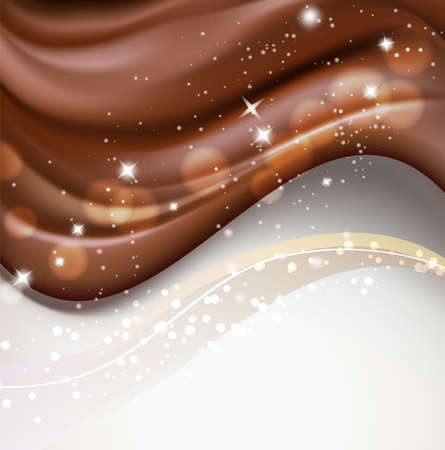chocolate wavy background with sparkles and bokeh light effectsのイラスト素材