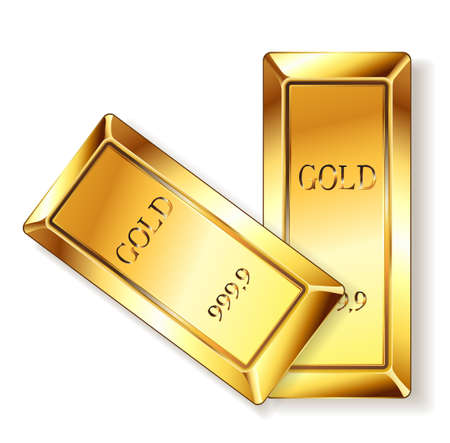 golden bars on white.のイラスト素材