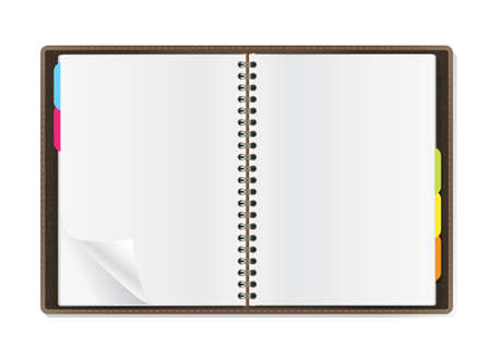 open diary pages on white backgroundのイラスト素材