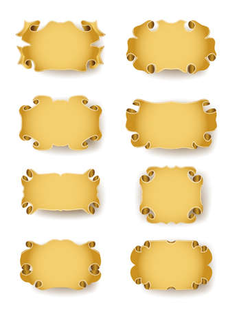 set of vintage frames with scrollsのイラスト素材