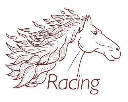horse racing symbol on whiteのイラスト素材