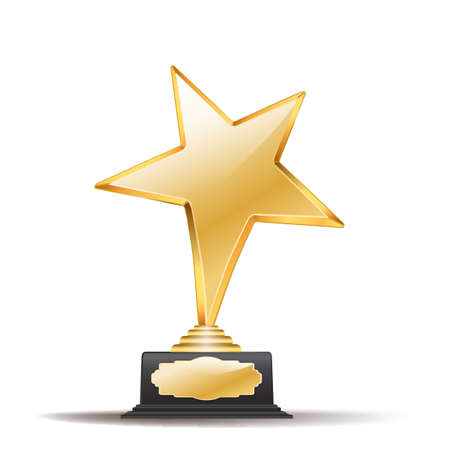 golden star with black award on whiteのイラスト素材