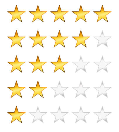 golden stars rating on whiteのイラスト素材