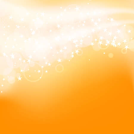 abstract orange background with flying stars.のイラスト素材