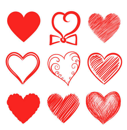 set of abstract heart shapes. vector illustrationのイラスト素材