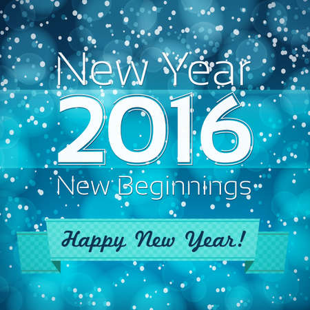 happy new year illustration with blue snowing background. vectorのイラスト素材