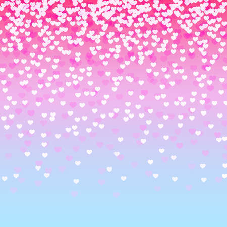pink and blue background with falling hearts. vector illustrationのイラスト素材