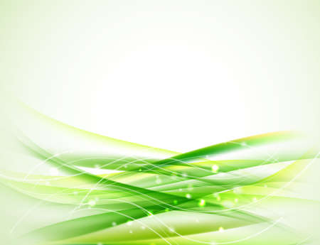horizontal green abstract wavy background with sparkles and glittering design elementsのイラスト素材