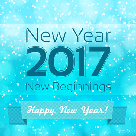 happy new year illustration with snowing background. design templateのイラスト素材