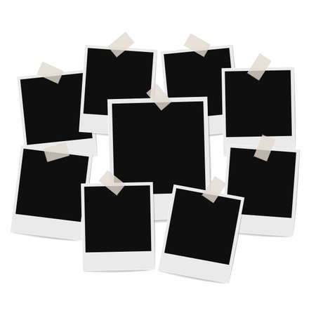 photo frames composition on white background. vector design templateのイラスト素材