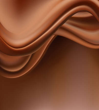 Abstract chocolate background. Folding creamy chocolate top border background. Vector illustrationのイラスト素材