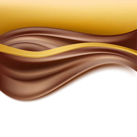 chocolate creamy golden background.  abstract backgorund. vectorのイラスト素材