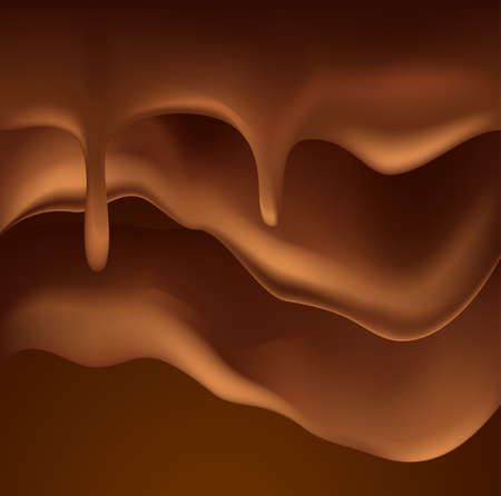 chocolate dripping brown background. vector abstract illustrationのイラスト素材