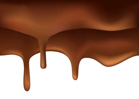 Chocolate creamy droplets on white background. vectorのイラスト素材