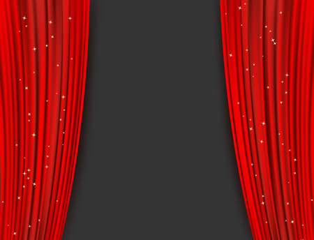 red theater curtains with glitterのイラスト素材