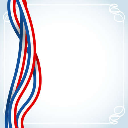 french ribbons flag abstract background with white frameのイラスト素材