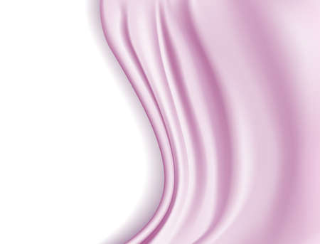 pink silky waves on white backgroundのイラスト素材