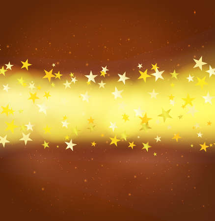 background with glitter light and stars over brown background. vectorのイラスト素材