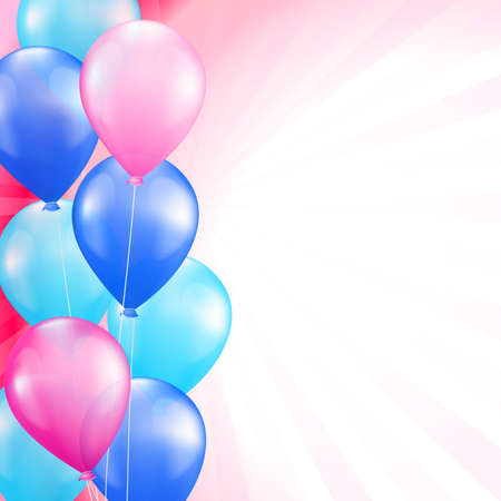 background with bright colorful balloons as a border. vectorのイラスト素材